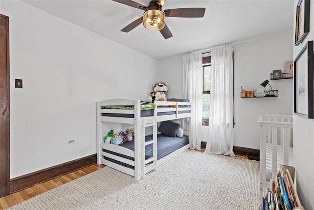 952 Jackman Ave, Avalon, PA 15202 - bedroom with wood finished floors, baseboards, and a ceiling fan
