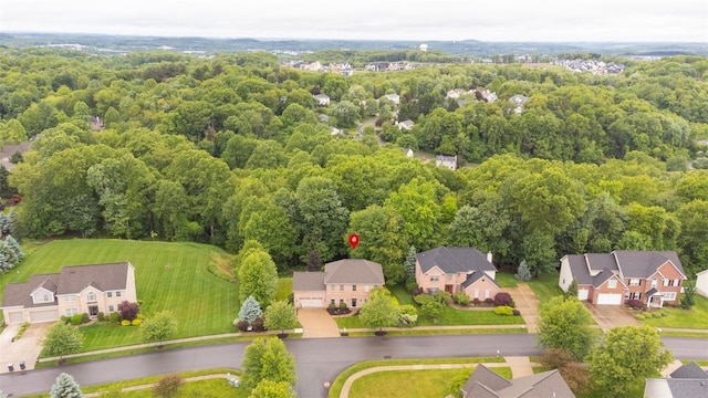 104 Southridge Dr, Cranberry Twp, PA 16066 - aerial perspective of suburban area featuring a heavily wooded area