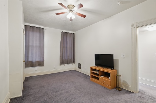 342 E 11th Ave, Homestead, PA 15120 - unfurnished living room featuring carpet, a ceiling fan, and baseboards