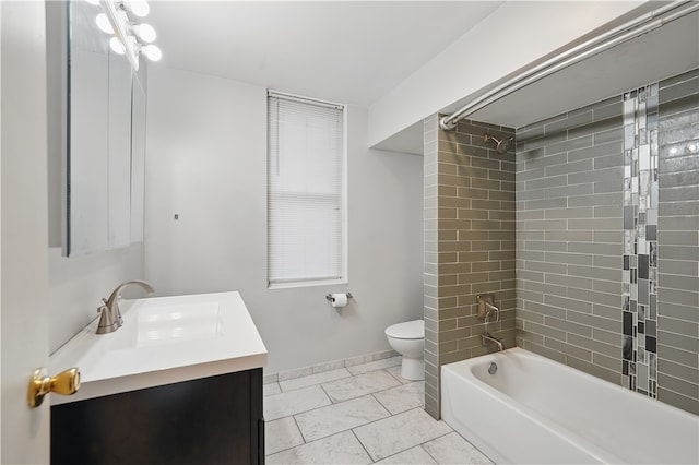 342 E 11th Ave, Homestead, PA 15120 - full bath featuring vanity, toilet, tub / shower combination, marble finish floors, and baseboards