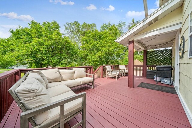 510 Central Ave E, Washington Boro, PA 15301 - wooden terrace featuring outdoor lounge area and a grill