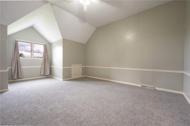 302 Shutt Rd, Hempfield Twp Wml, PA 15601 - bonus room featuring a ceiling fan, carpet floors, baseboards, and lofted ceiling