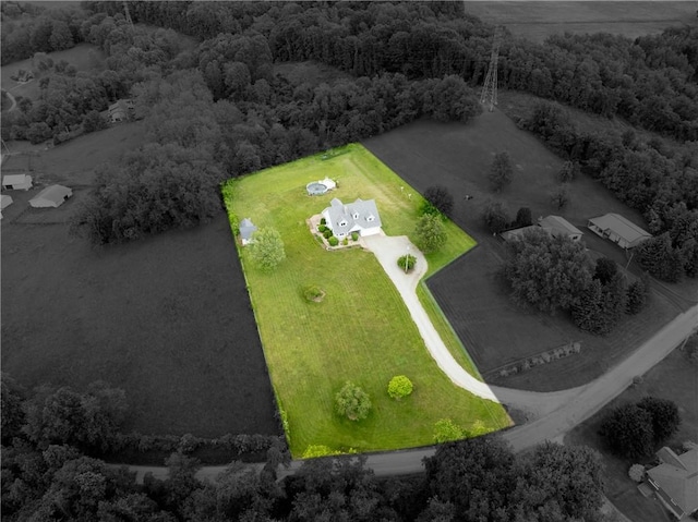 302 Shutt Rd, Hempfield Twp Wml, PA 15601 - aerial overview of property's location featuring property parcel outlined and a forest