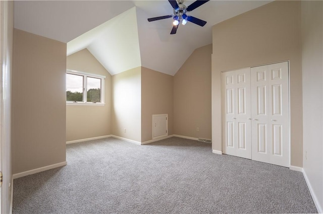 302 Shutt Rd, Hempfield Twp Wml, PA 15601 - bonus room featuring carpet flooring, ceiling fan, lofted ceiling, and baseboards