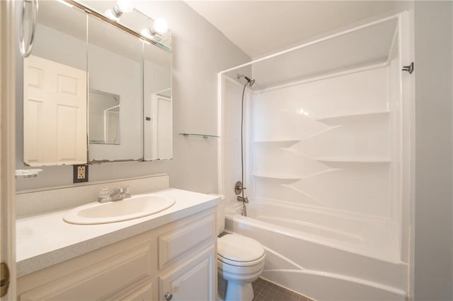 302 Shutt Rd, Hempfield Twp Wml, PA 15601 - full bath with toilet, bathing tub / shower combination, vanity, and tile patterned floors