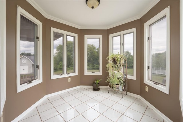 302 Shutt Rd, Hempfield Twp Wml, PA 15601 - sunroom with ornamental molding, baseboards, and tile patterned flooring
