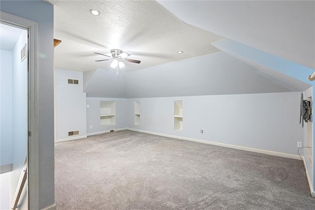 547 Mercer Rd, Twp Of But Ne, PA 16001 - bonus room featuring carpet floors, ceiling fan, built in features, a textured ceiling, and baseboards