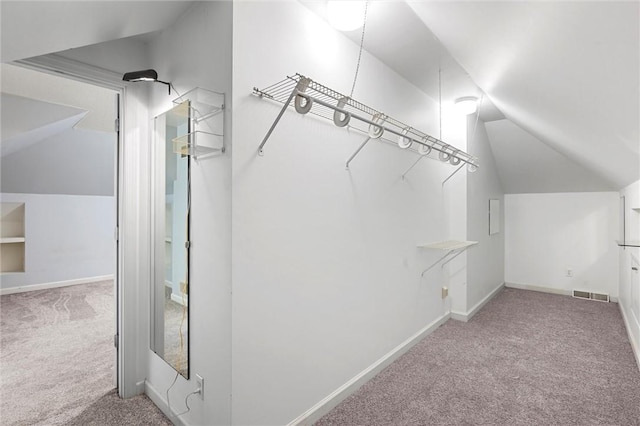 547 Mercer Rd, Twp Of But Ne, PA 16001 - walk in closet featuring carpet floors and vaulted ceiling
