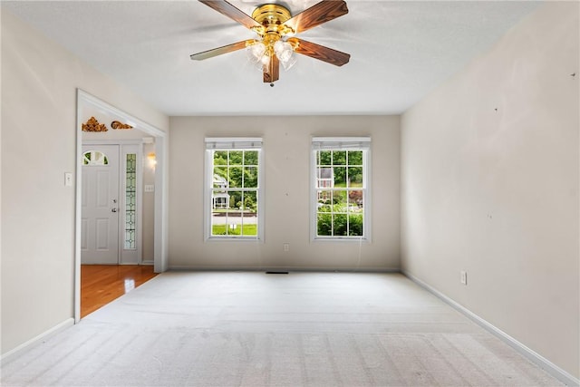 117 Trailside Ct, North Fayette, PA 15108 - unfurnished room with carpet flooring, a ceiling fan, and baseboards