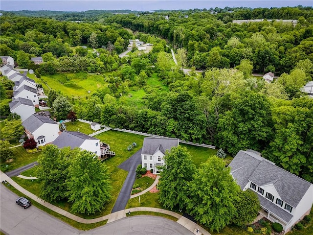 117 Trailside Ct, North Fayette, PA 15108 - aerial view of residential area with a heavily wooded area