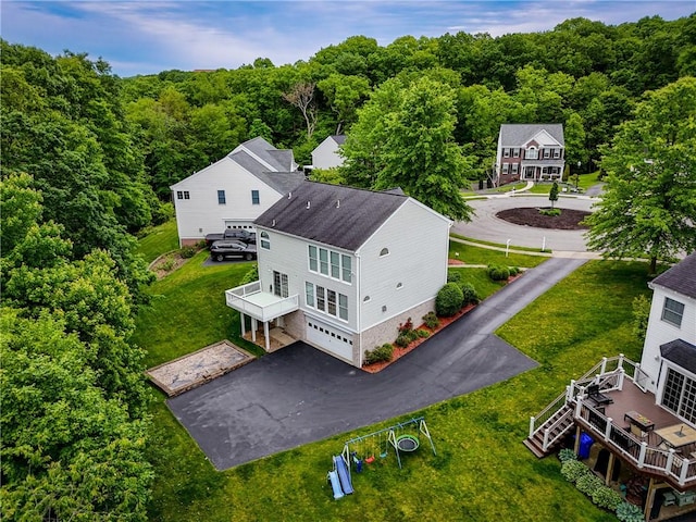 117 Trailside Ct, North Fayette, PA 15108 - view from above of property featuring a heavily wooded area