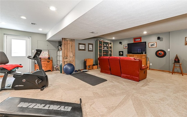 133 Miller Rd, Clinton Twp, PA 16055 - exercise room featuring carpet floors, recessed lighting, and baseboards