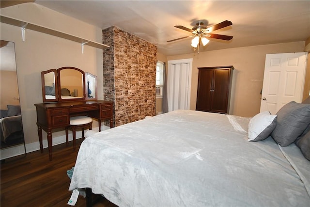1312 Kelton Ave, Dormont, PA 15216 - bedroom featuring dark wood finished floors, ceiling fan, and baseboards