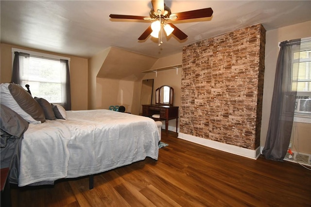 1312 Kelton Ave, Dormont, PA 15216 - bedroom featuring wood finished floors, multiple windows, baseboards, and a ceiling fan
