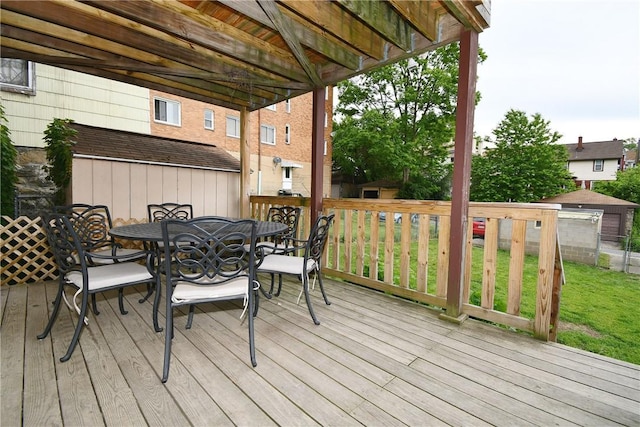 1312 Kelton Ave, Dormont, PA 15216 - deck with outdoor dining area and a lawn