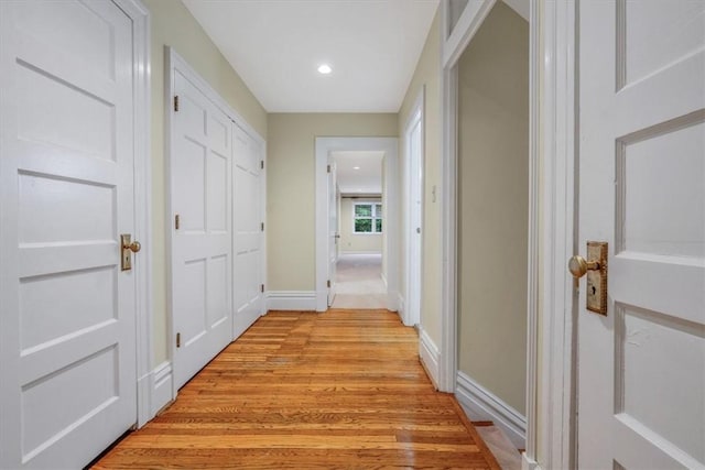 1167 Murray Hill Ave, Squirrel Hill, PA 15217 - hall with light wood-style floors, baseboards, and recessed lighting