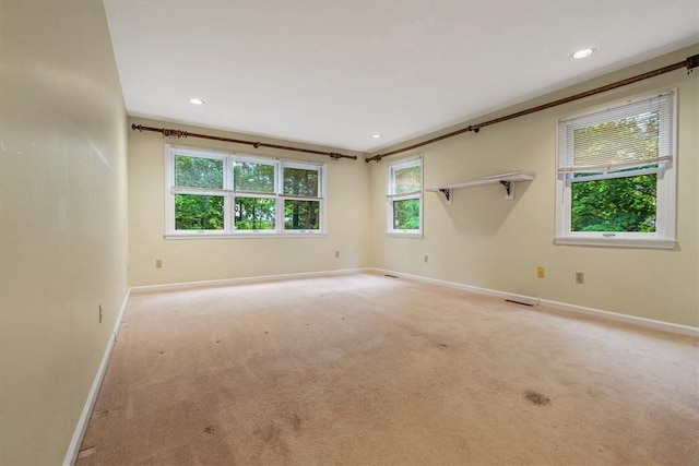 1167 Murray Hill Ave, Squirrel Hill, PA 15217 - spare room with baseboards, light colored carpet, and recessed lighting