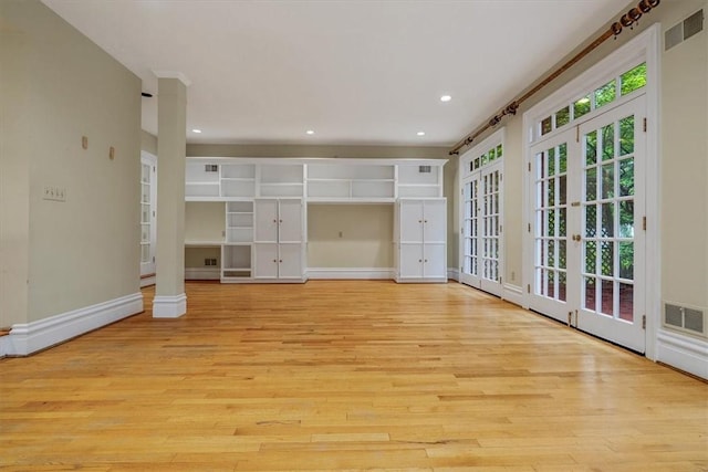 1167 Murray Hill Ave, Squirrel Hill, PA 15217 - unfurnished living room featuring light wood-style flooring, recessed lighting, and baseboards