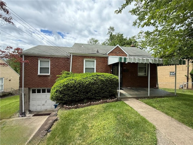 3121 Crab Hollow Rd, Penn Hills, PA 15235 - view of front of home featuring a garage, brick siding, concrete driveway, and a shingled roof