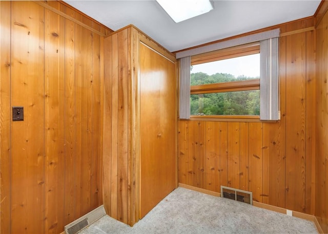 2555 Cole Rd, Marshall, PA 15090 - carpeted empty room featuring wood walls