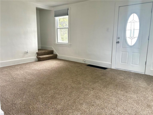 7 Fairview Pl, Union Twp Wsh, PA 15038 - carpeted entrance foyer featuring stairs and baseboards