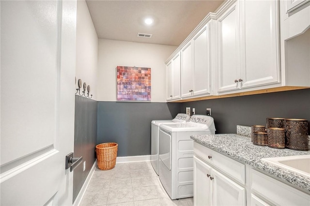 1703 Stevensan, Franklin Park, PA 15143 - washroom featuring cabinet space, independent washer and dryer, baseboards, light tile patterned floors, and recessed lighting