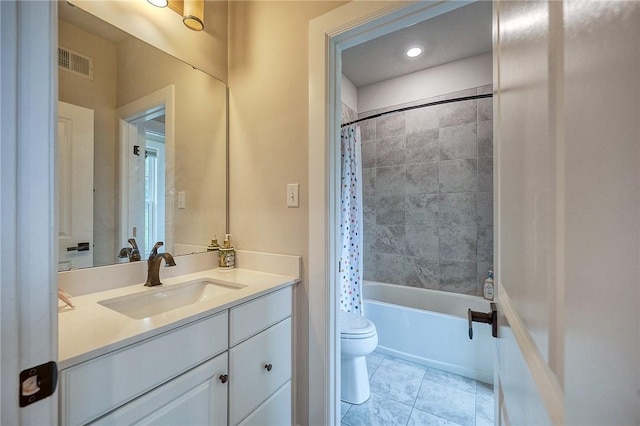 1703 Stevensan, Franklin Park, PA 15143 - bathroom with toilet, vanity, shower / bath combo with shower curtain, and tile patterned flooring