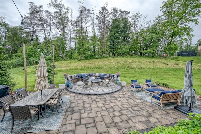 1703 Stevensan, Franklin Park, PA 15143 - view of patio / terrace with outdoor dining space and view of wooded area