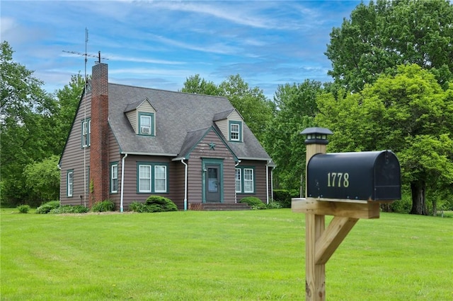 1778 Mercer Rd, Lake Twp, PA 16133 - view of front of property featuring a front lawn, roof with shingles, and a chimney