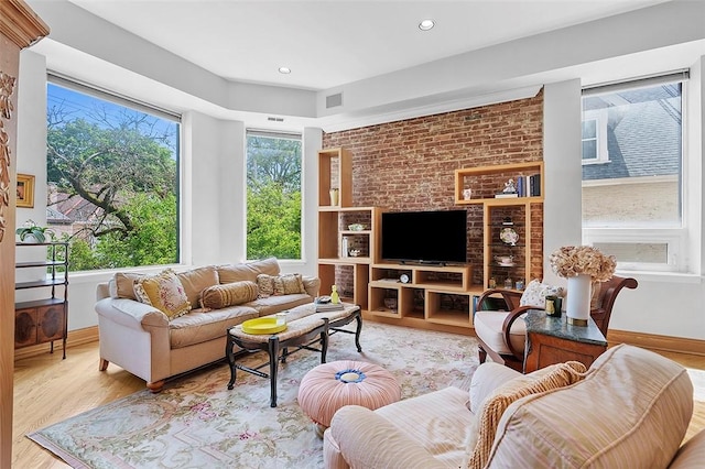 6015 Walnut St Unit 201, Shadyside, PA 15206 - living area with wood finished floors and recessed lighting