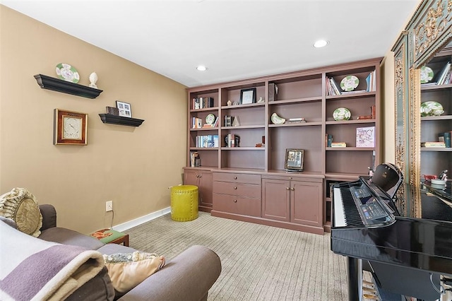 6015 Walnut St Unit 201, Shadyside, PA 15206 - office area featuring light colored carpet, baseboards, and recessed lighting