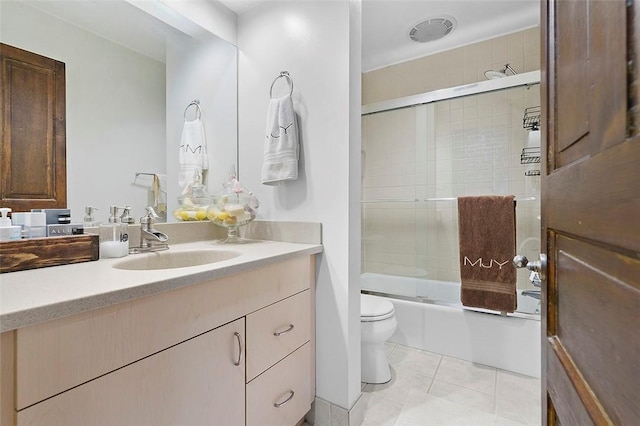 6015 Walnut St Unit 201, Shadyside, PA 15206 - full bath featuring vanity, toilet, bath / shower combo with glass door, and tile patterned floors