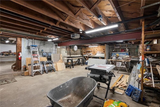 1218 W Ridge Ave, Sharpsville, PA 16150 - basement with a workshop area