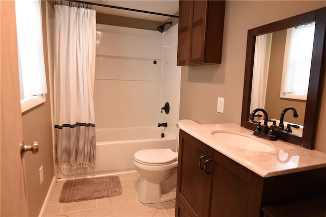 117 Oregon, Vandergrift Wml, PA 15690 - full bathroom featuring vanity, shower / bath combo, toilet, and tile patterned flooring