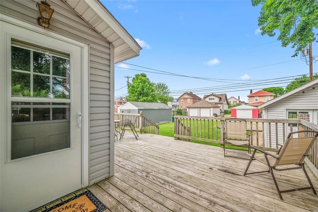 1217 Princeton Ave, Natrona Hts/Harrison Twp, PA 15065 - wooden terrace with an outbuilding, a lawn, and a residential view