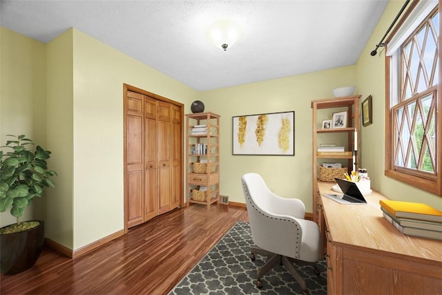 61 Ehle Ave, Kennedy Twp, PA 15108 - office area featuring dark wood-style floors, healthy amount of natural light, and baseboards