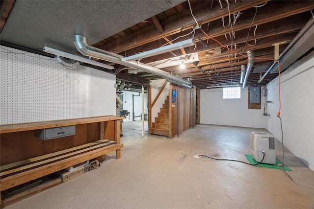 61 Ehle Ave, Kennedy Twp, PA 15108 - basement featuring electric panel and stairway
