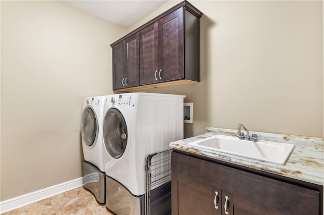 209 Lucca Ln, Upper St Clair, PA 15241 - laundry area featuring cabinet space, washer and dryer, and baseboards