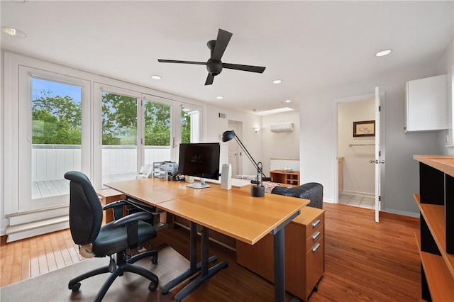 202 N Woodland Rd, Shadyside, PA 15232 - office space with light wood-type flooring, a ceiling fan, baseboards, and recessed lighting