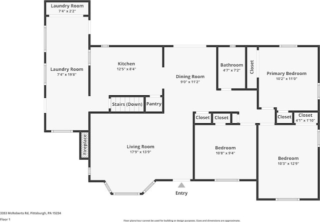 3353 Mcroberts Rd, Castle Shannon, PA 15234 - floor plan / room layout