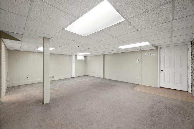 3353 Mcroberts Rd, Castle Shannon, PA 15234 - finished below grade area featuring carpet and a paneled ceiling