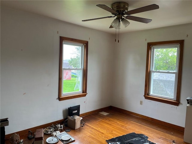 256 Vermont St, Hempfield Twp Wml, PA 15601 - empty room featuring light wood-type flooring, ceiling fan, and baseboards