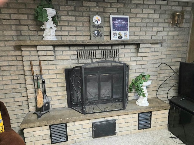 209 Pawnee St, Rostraver, PA 15012 - detailed view of a brick fireplace