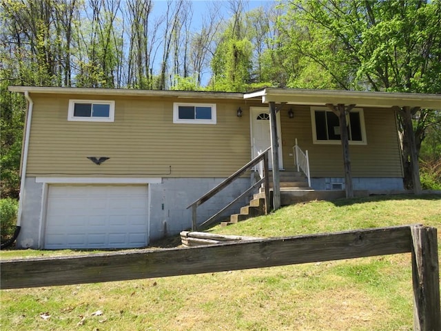 21 Daisytown Rd, W Pike Run Twp, PA 15427 - view of front of property with a garage and a front lawn