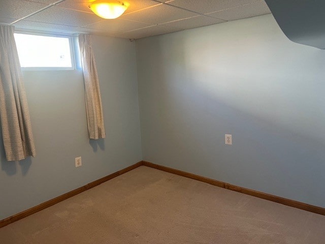 1320 High, Jefferson Hills, PA 15025 - spare room featuring a paneled ceiling, light colored carpet, and baseboards