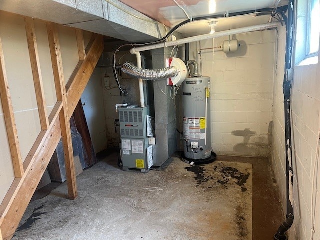 1320 High, Jefferson Hills, PA 15025 - utility room with water heater and heating unit