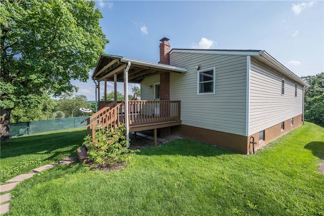 1320 High, Jefferson Hills, PA 15025 - back of house with a chimney and a wooden deck