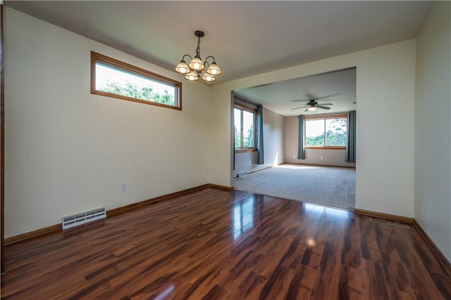 1320 High, Jefferson Hills, PA 15025 - unfurnished room with wood finished floors and a chandelier