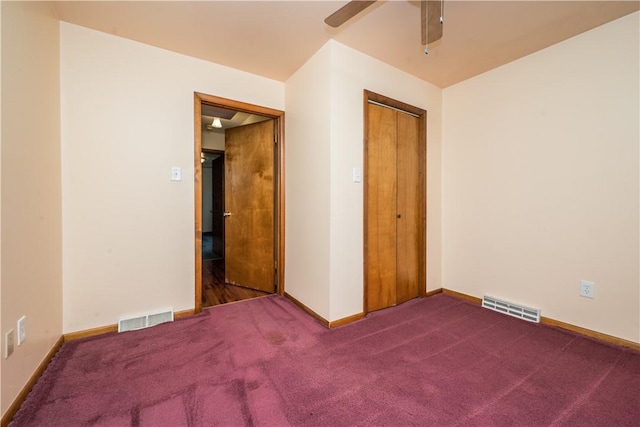 1320 High, Jefferson Hills, PA 15025 - unfurnished bedroom with carpet floors, a closet, and ceiling fan