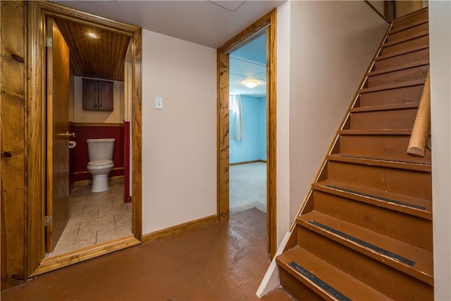 1320 High, Jefferson Hills, PA 15025 - stairs with baseboards and concrete flooring